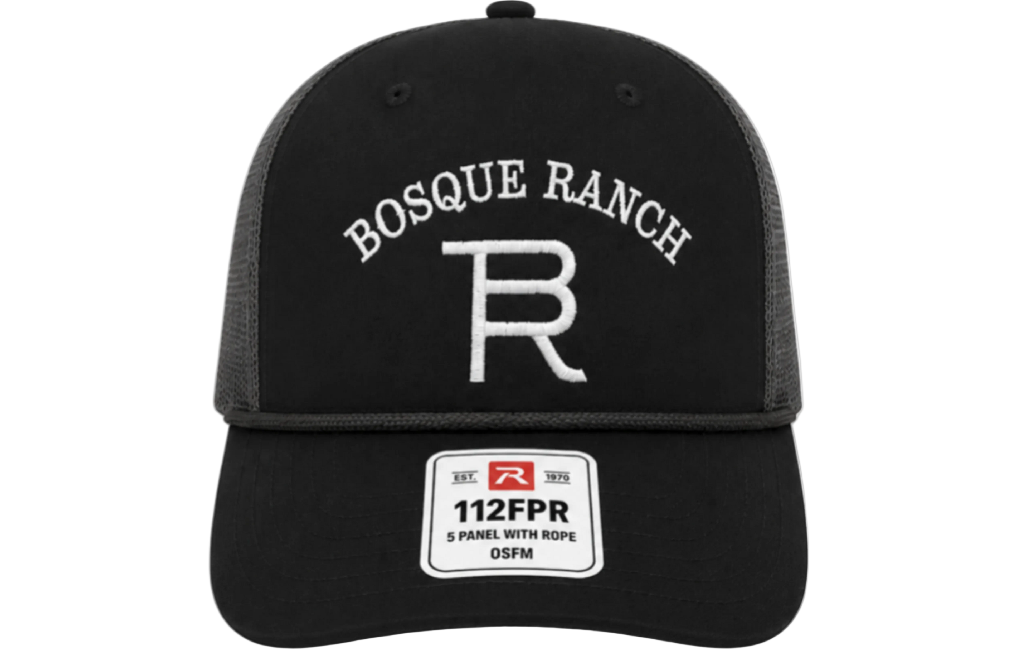Bosque Ranch Richardson 112FPR Black & Charcoal Rope Cap